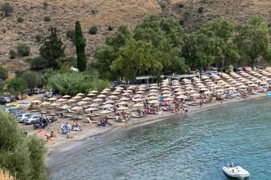 Αίγινα: Επιχειρηματίας έβαλε 140 σετ ομπρελών σε παραλία, ενώ έχει άδεια για 24 | e-sterea.gr