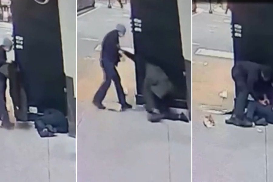 Συγκλονιστικό βίντεο: Πήγε να σκεπάσει με παλτό άστεγο που κοιμόταν στο πεζοδρόμιο κι αυτός τον λήστεψε