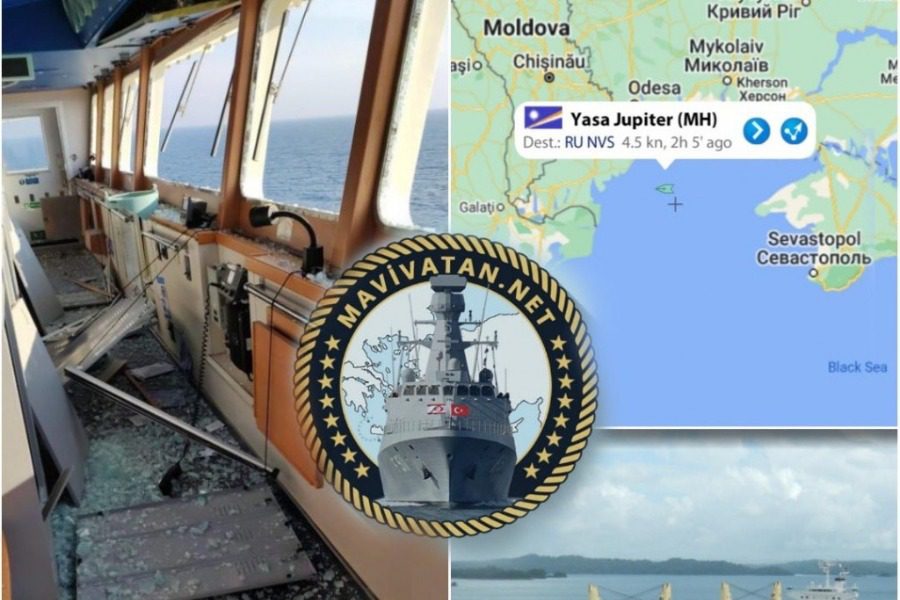 Τουρκικό πλοίο χτυπήθηκε από βόμβα στα ανοιχτά της Οδησσού