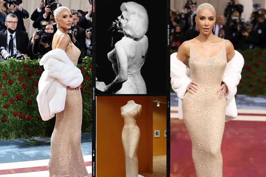 H Κim Kardashian φορά το εμβληματικό διάφανο φόρεμα της Marilyn Monroe και μένει στην ιστορία