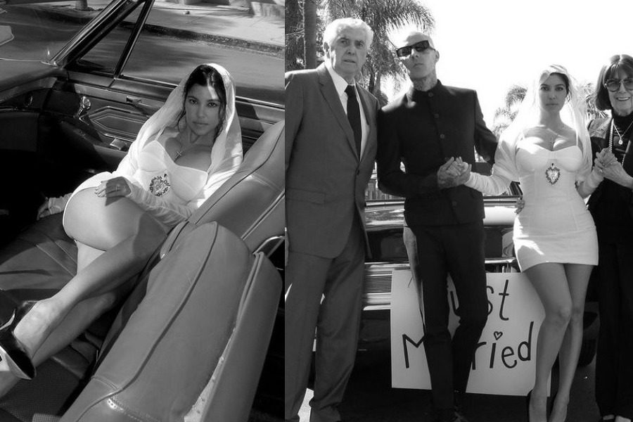 Το σούπερ σeξι νυφικό της Kourtney Kardashian είναι ένας κορσές Dolce & Gabbana