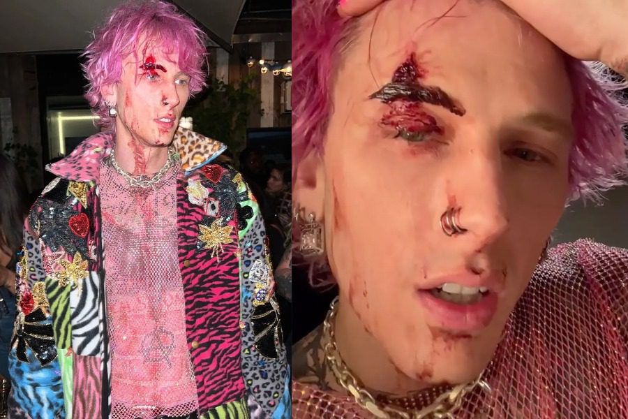 Machine Gun Kelly: Έσπασε ποτήρι σαμπάνιας στο κεφάλι του