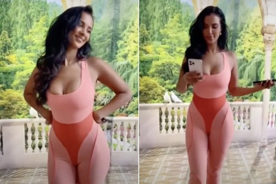 H Maya Jama με την ολόσωμη ροζ στενή φόρμα της είναι έτοιμη για την άνοιξη