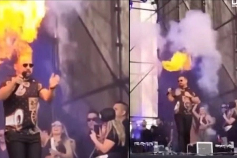 Βραζιλιάνος τραγουδιστής άρπαξε φωτιά από τα εφέ της σκηνής την ώρα της συναυλίας