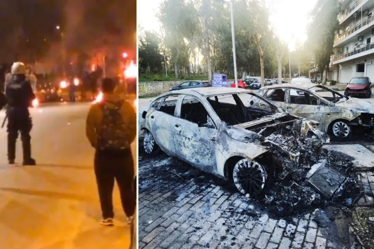 Επεισόδια στην Πανεπιστημιούπολη: Κουκουλοφόροι πέταξαν μολότοφ σε αστυνομικούς, έκαψαν οχήματα