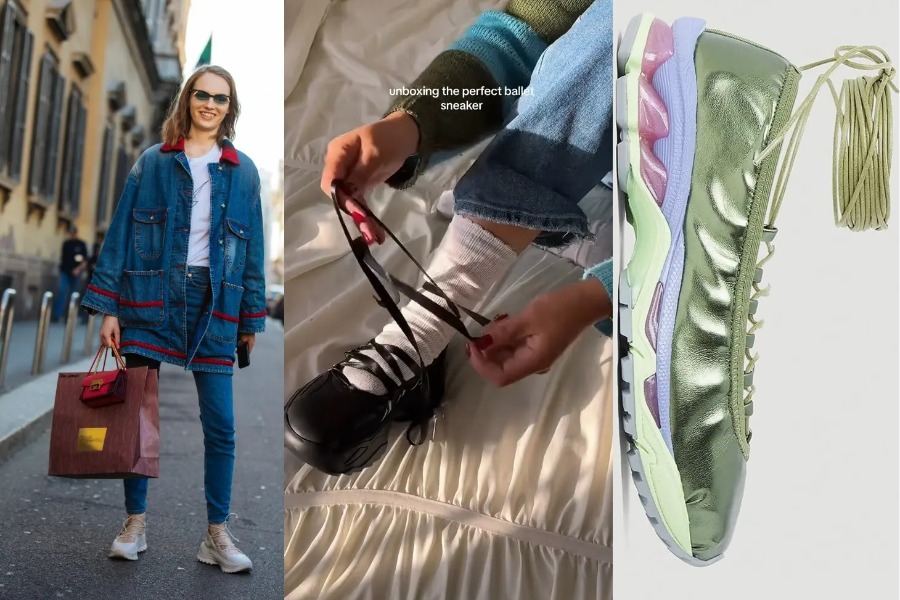 Μπαλαρίνα... sneaker: H νέα μόδα στο balletcore