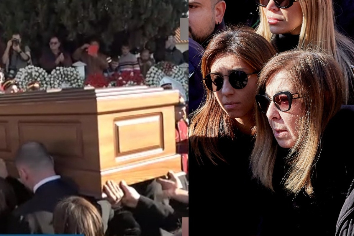 Βασίλης Καρράς: Συντετριμμένες η σύζυγός του και η κόρη του στο τελευταίο αντίο