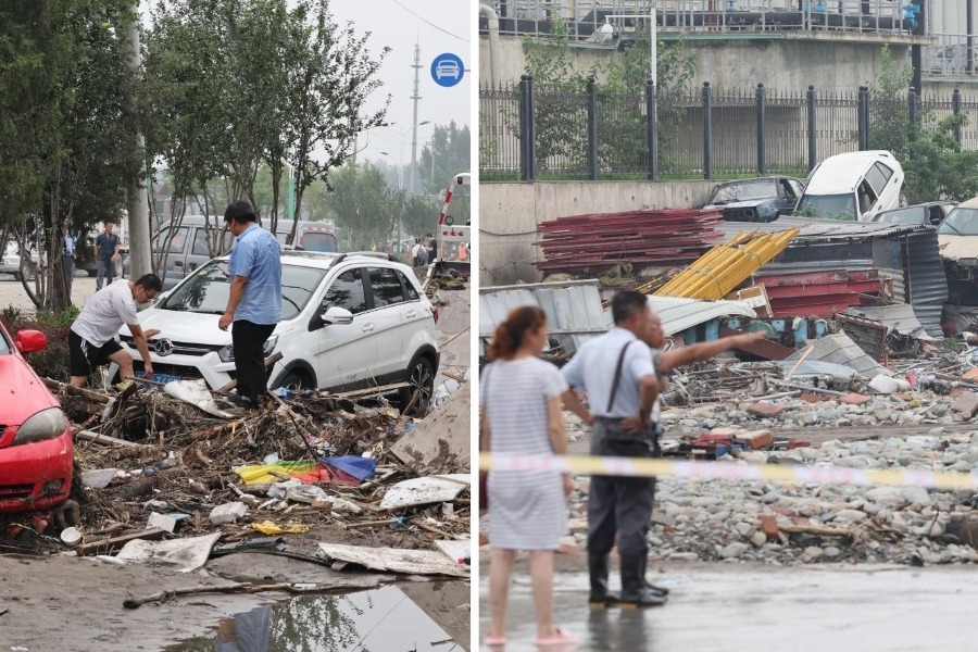 Κίνα: Βουνά σκουπιδιών και συντρίμμια πλέουν στο νερό, μετά την «ιστορική» βροχόπτωση στο Πεκίνο