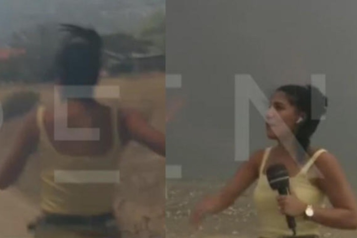 Λουτράκι: Περικύκλωσαν οι φλόγες ρεπόρτερ στον αέρα του ΟΡΕΝ
