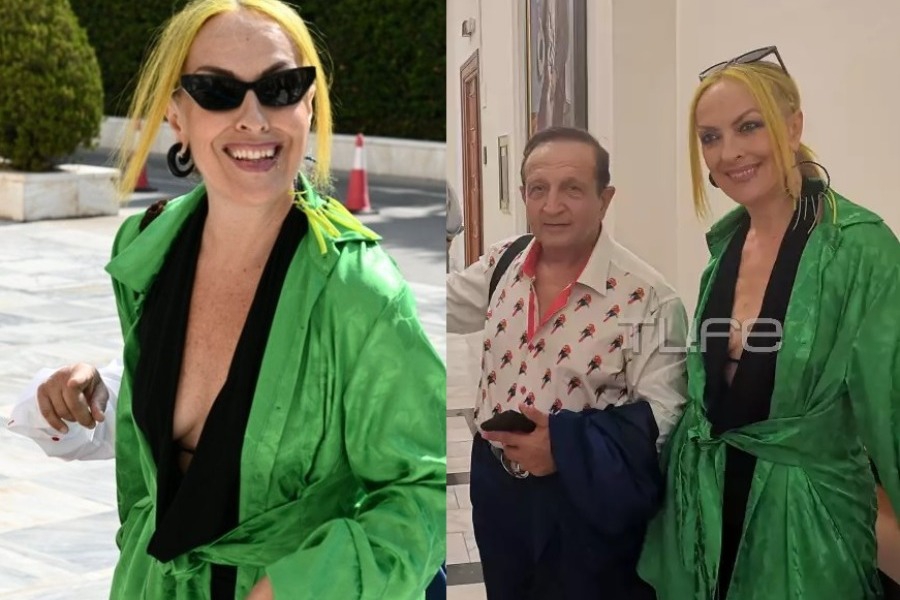 Καλοκαιρινή η Τζώρτζια Κεφαλά με ανοιχτό φόρεμα στην ορκομωσία της Βουλής