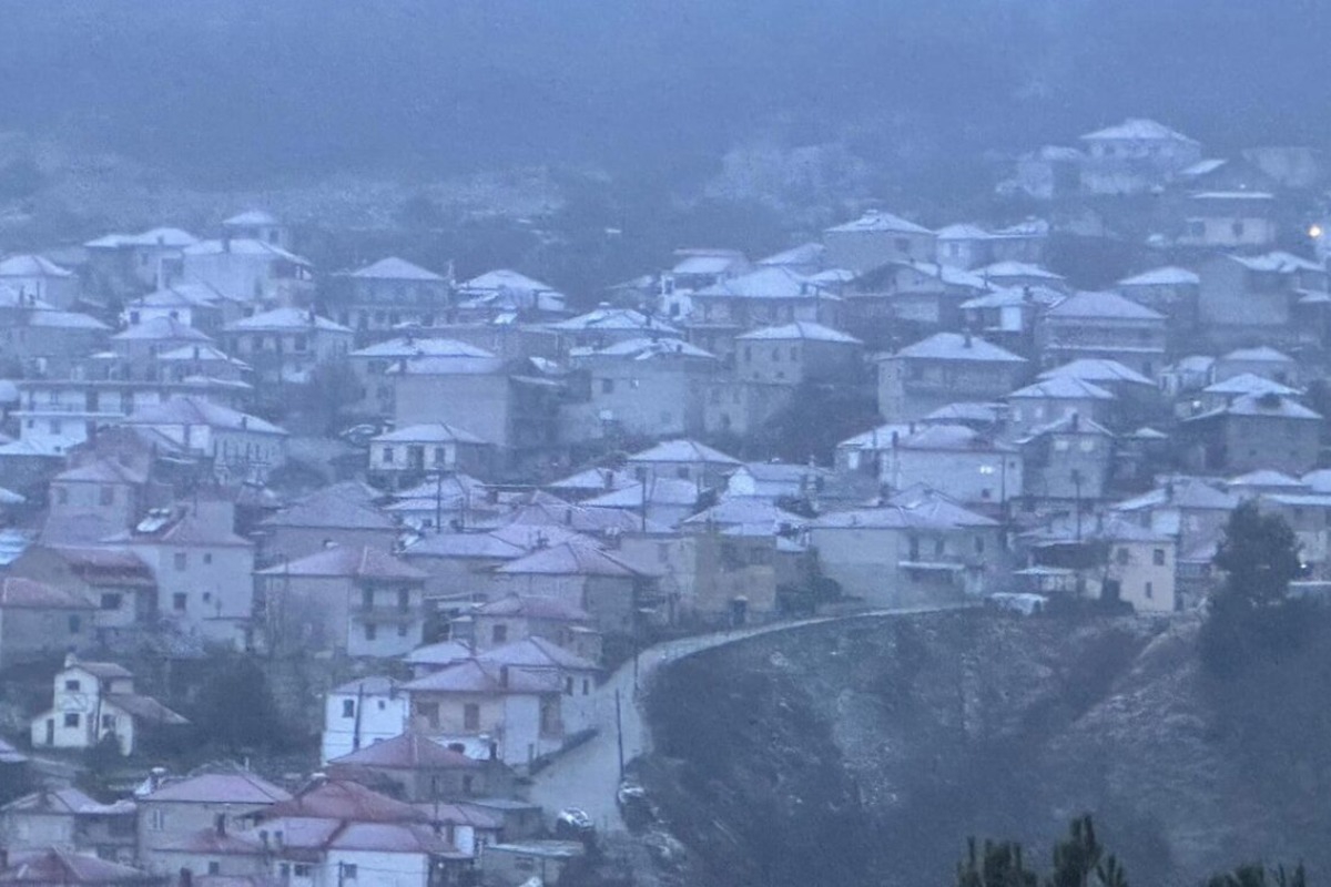 Κακοκαιρία: Ξεκίνησε η χιονόπτωση στα χωριά της Λάρισας – Πανέμορφες λευκές εικόνες