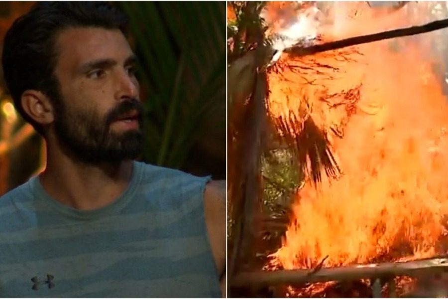Survivor All Star: Viral στο Twitter ο Ηλίας Γκότσης που πήγε να σβήσει τη φωτιά πετώντας ξύλα