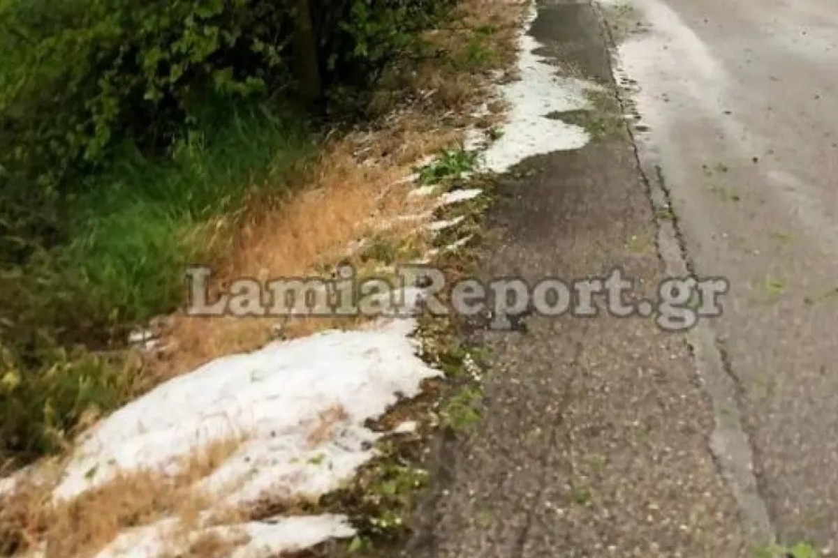 Στα λευκά η Δυτική Φθιώτιδα ‑ «Έστρωσε» χαλάζι