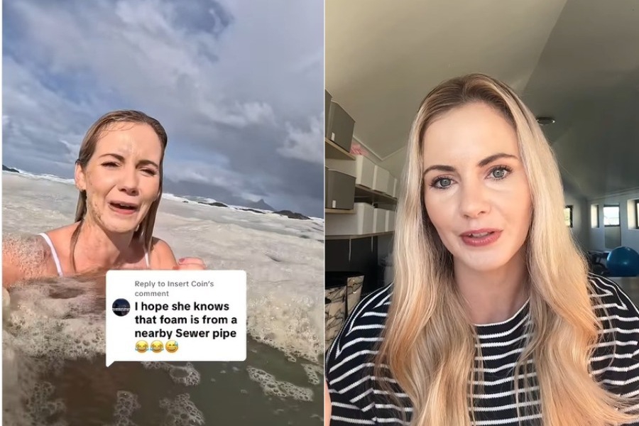 Βούτηξε σε βούρκο και το ανέβασε στο Instagram: «Το δέρμα μου λάμπει!»