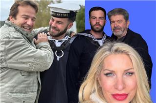 Ελένη Μενεγάκη: Με τον Γιάννη Λάτσιο και τον Μάκη Παντζόπουλο στην ορκωμοσία του γιου της