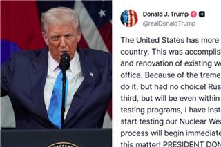 Τραμπ: Έδωσε εντολή για δοκιμές πυρηνικών όπλων - «Δεν είχα άλλη επιλογή»