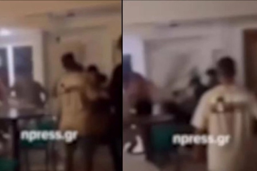Βίντεο ντοκουμέντο: Αδιανόητο ξύλο τουριστών έξω από καφετέρια της Ναυπάκτου