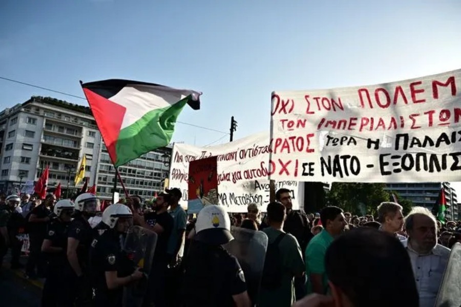Σύνταγμα: Μεγάλη συγκέντρωση κατά της γενοκτονίας στην Παλαιστίνη