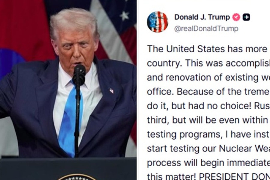 Τραμπ: Έδωσε εντολή για δοκιμές πυρηνικών όπλων ‑ «Δεν είχα άλλη επιλογή»