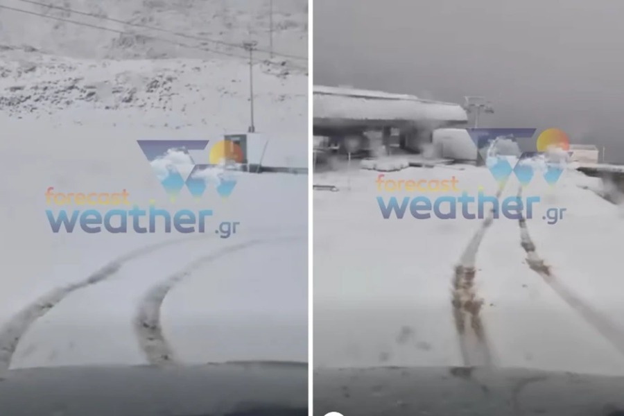 Εντυπωσιακό το τοπίο στον Παρνασσό: Στα λευκά «ντύθηκε» το χιονοδρομικό κέντρο
