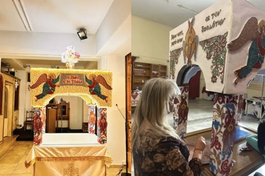 Θεσσαλονίκη: 600.000 πέρλες και 100.000 άνθη σε Επιτάφιο «κέντημα»