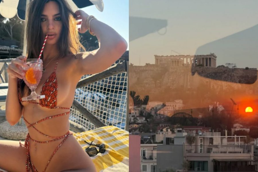 Η Έμιλι Ραταϊκόφσκι απολαμβάνει τα κοκτέιλ της με θέα την Ακρόπολη – Οι γuμνές βουτιές και το ειδυλλιακό ηλιοβασίλεμα