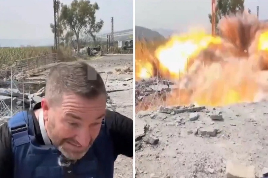 Σοκαριστικό βίντεο από το Λίβανο – Πύραυλος πέφτει σε απόσταση αναπνοής από δημοσιογράφο