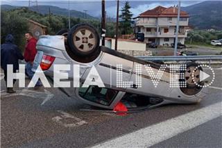 Ηλεία: Ανεμοστρόβιλος αναποδογύρισε αυτοκίνητο εν κινήσει στο Γιαννιτσοχώρι – Τρόμος για την οδηγό