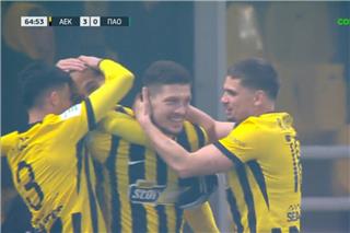 ΑΕΚ - Παναθηναϊκός 4-0: Ιστορικό «καρέ» του Γιόβιτς και κορυφή για την Ένωση