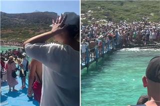 Μπάλος: Βίντεο-viral δείχνει τον απίστευτο συνωστισμό επισκεπτών στην εμβληματική παραλία