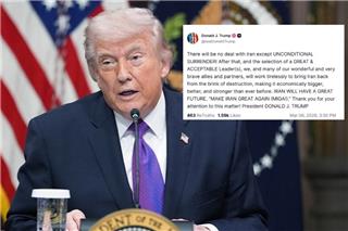 Τραμπ: Καμία συμφωνία με το Ιράν, μόνο παράδοση άνευ όρων και μετά θα επιλέξουμε τον νέο ηγέτη