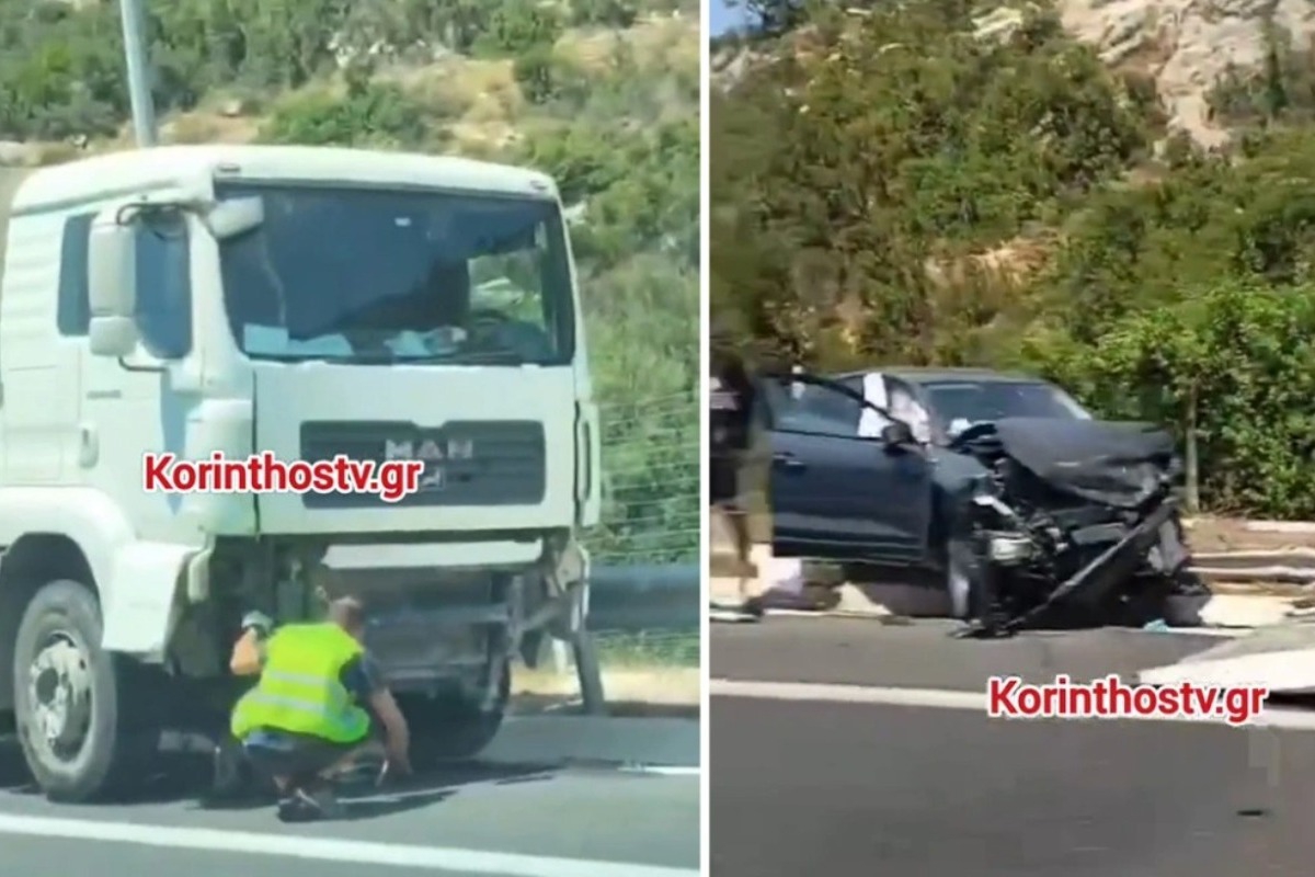 Τρομακτικό τροχαίο στην Εθνική Οδό Κορίνθου‑Τριπόλεως: Φορτηγό «εισέβαλε» στο αντίθετο ρεύμα