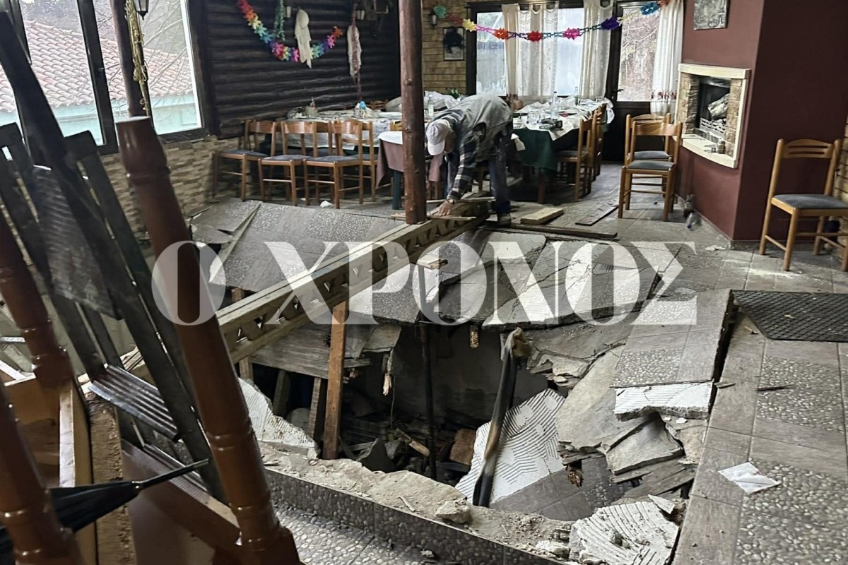 Κατέρρευσε πάτωμα ταβέρνας στην Ροδόπη, εννέα άτομα στο νοσοκομείο, δείτε φωτογραφίες