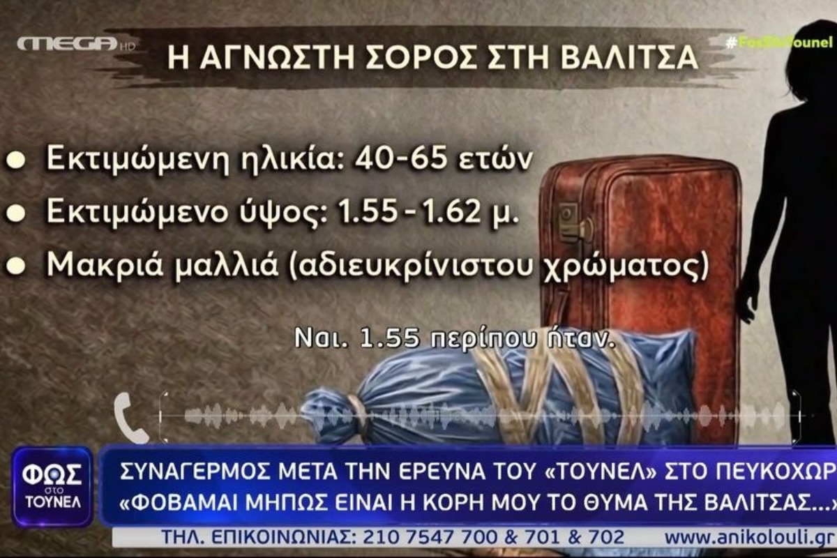 Χαλκιδική: Εξελίξεις με το διαμελισμένο πτώμα σε βαλίτσα ‑ «Μάλλον είναι η κόρη μου η Φωτεινή»