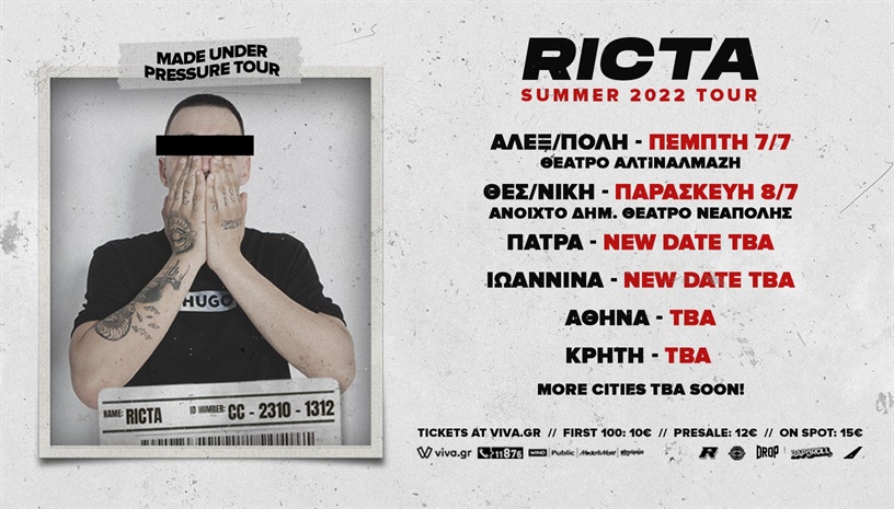 RICTA - MADE UNDER PRESSURE TOUR 2022